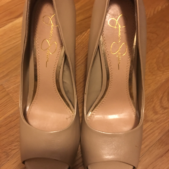 Jessica Simpson Leather Peep Toe Heel - Picture 2 of 7